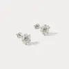 Silver Flower Stud Earrings sold by Selenichast