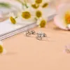 Silver Flower Stud Earrings sold by Selenichast