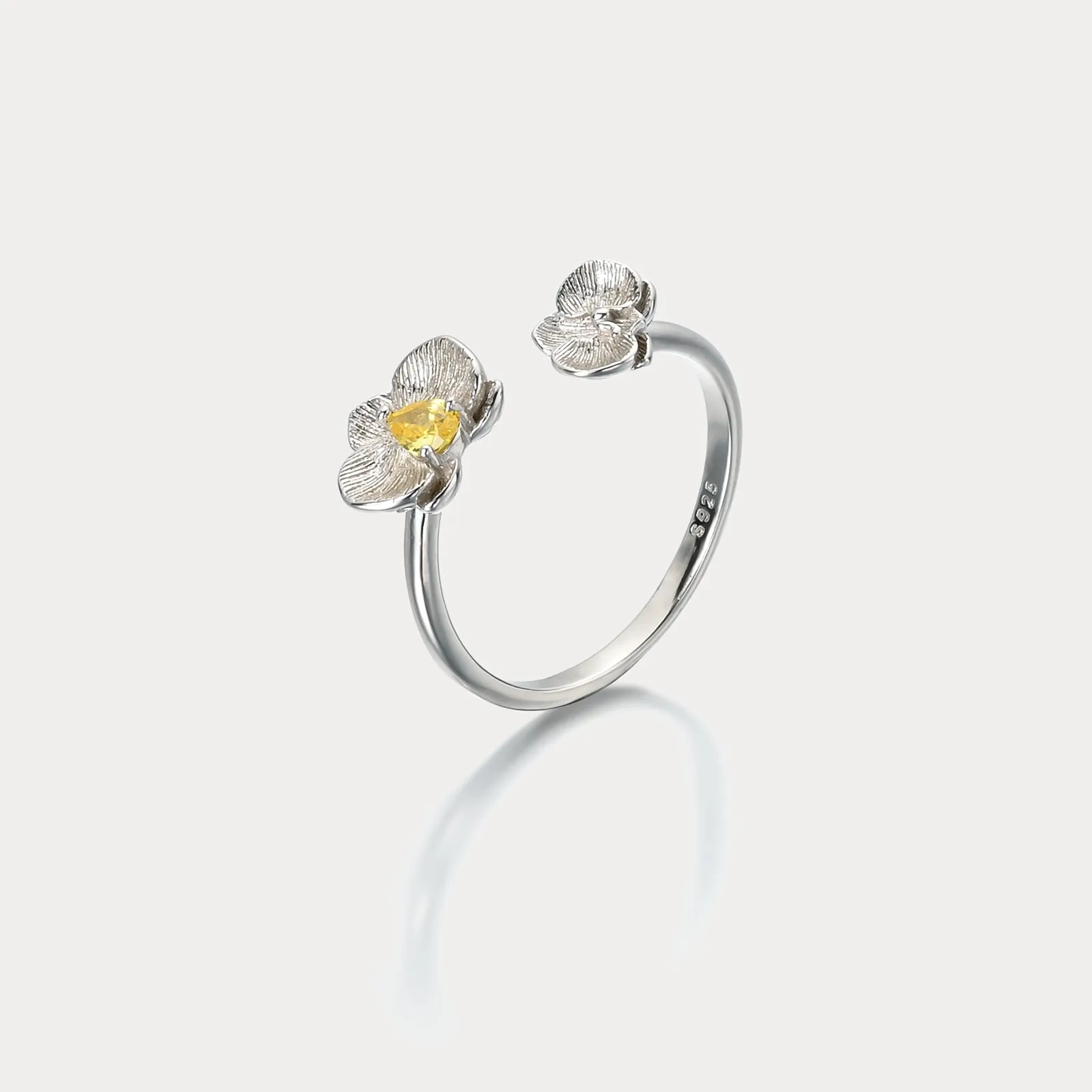 Silver Phalaenopsis ring sold by Selenichast