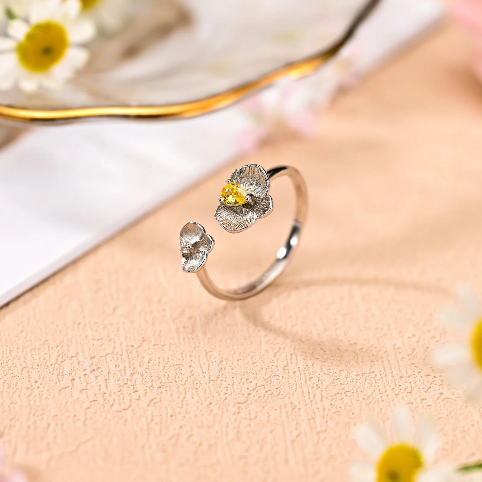 Silver Phalaenopsis ring sold by Selenichast product image thumbnail 3