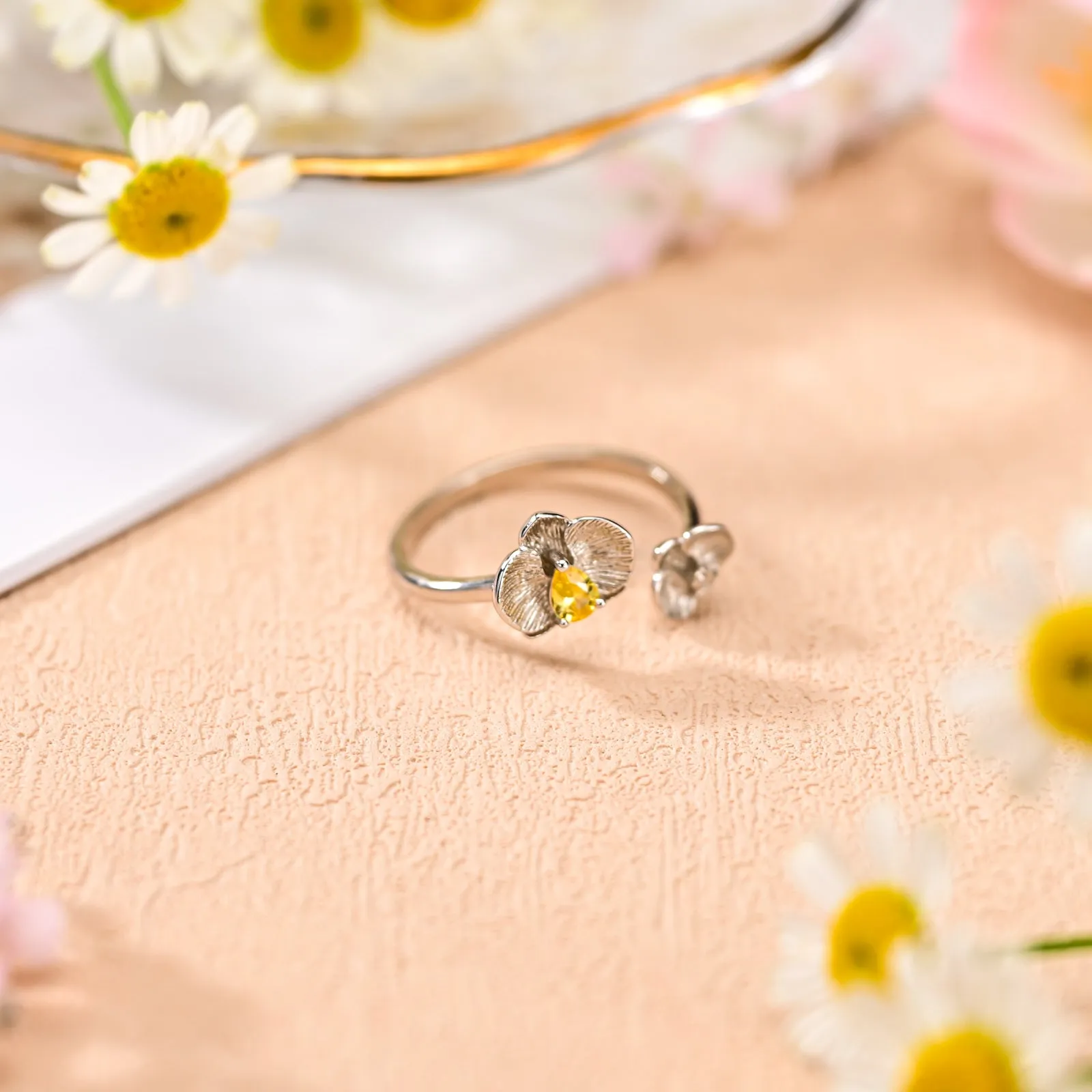 Silver Phalaenopsis ring sold by Selenichast product image thumbnail 2