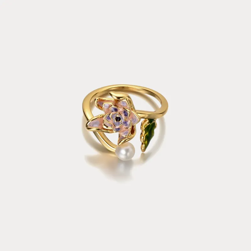 Purple Rose Oil Painting Ring sold by Selenichast