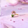 Flower Pearl Oil Painting Ring sold by Selenichast