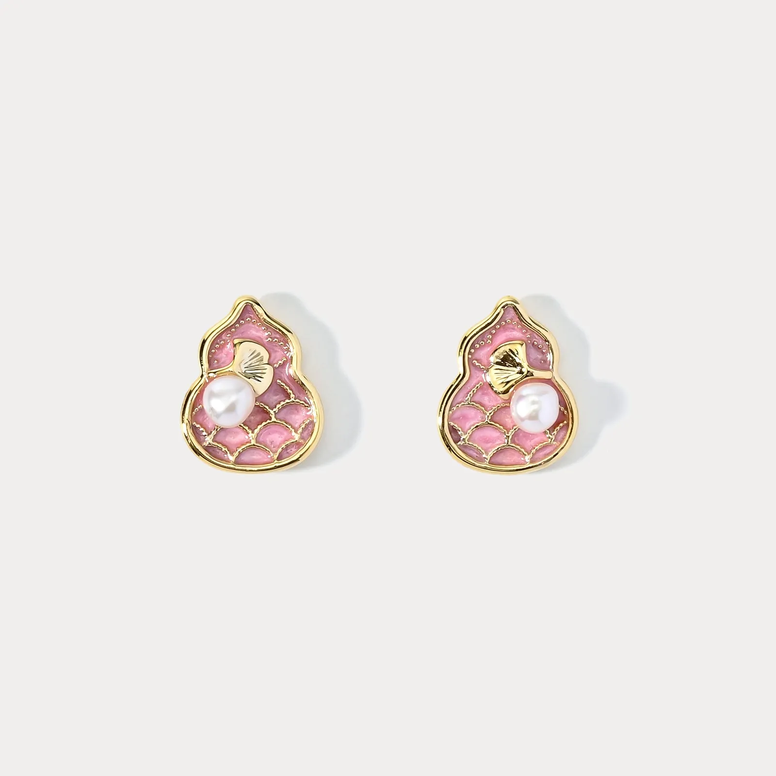 Pink Gourd Earrings sold by Selenichast