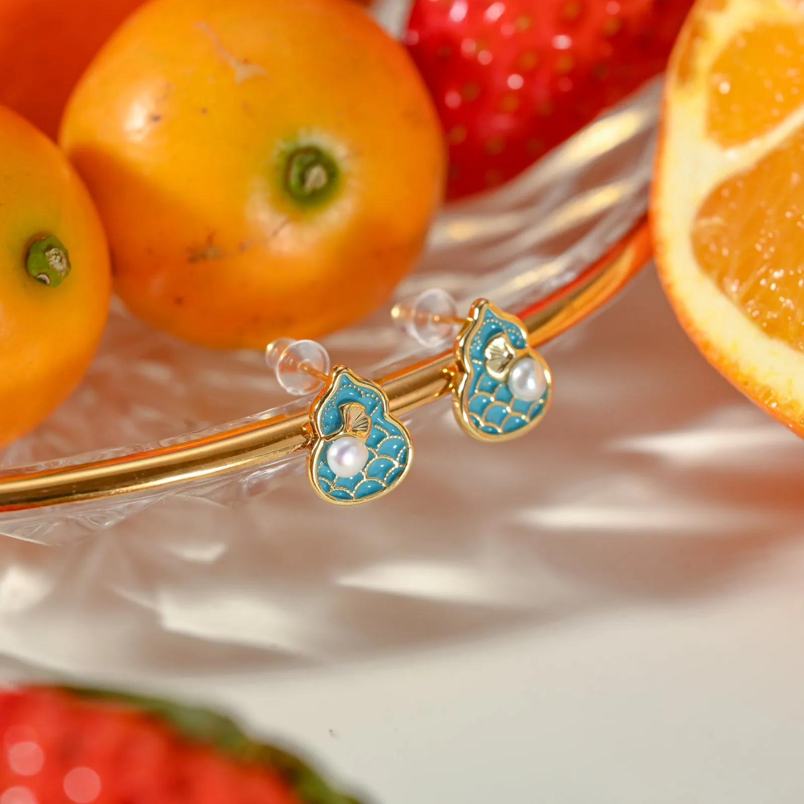 Green Gourd Earrings sold by Selenichast product image thumbnail 3