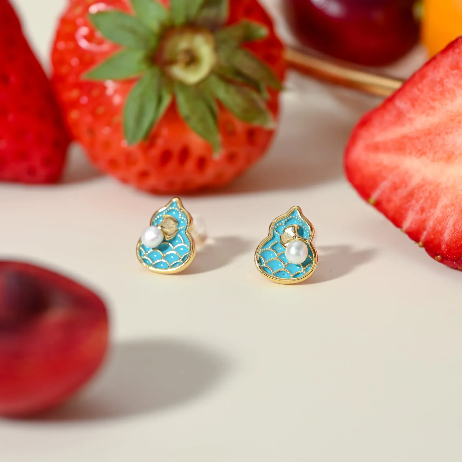 Green Gourd Earrings sold by Selenichast product image thumbnail 2