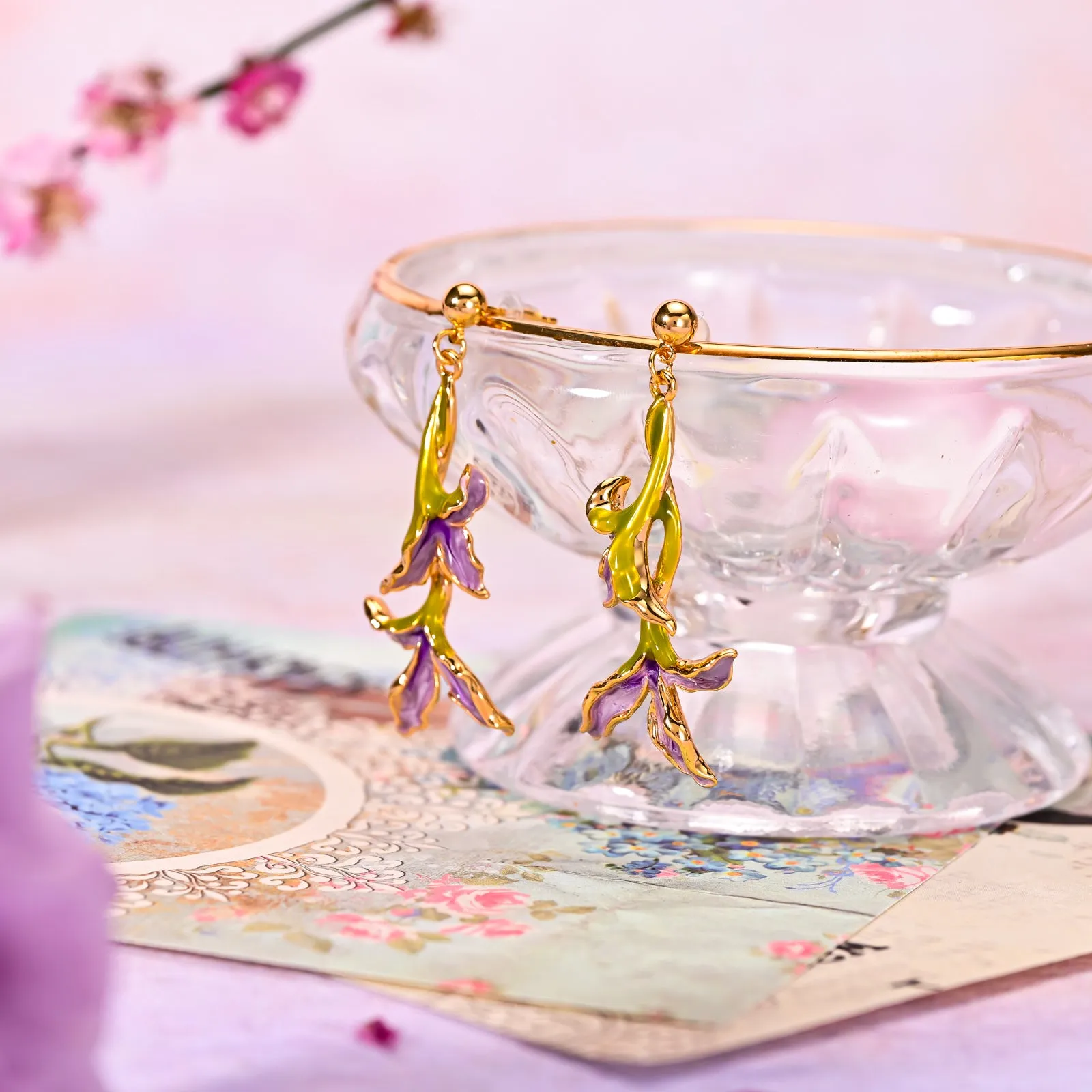 Iris Flower Earrings sold by Selenichast product image thumbnail 3