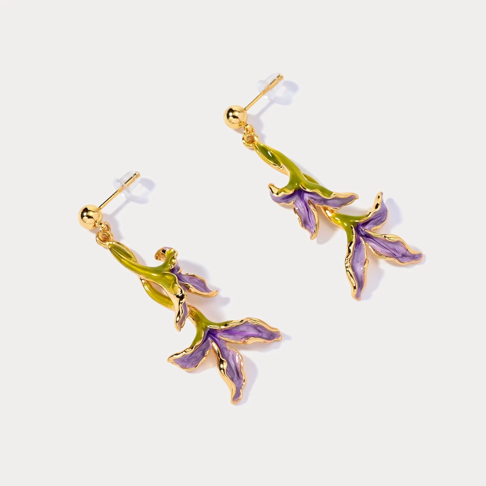 Iris Flower Earrings sold by Selenichast product image thumbnail 4