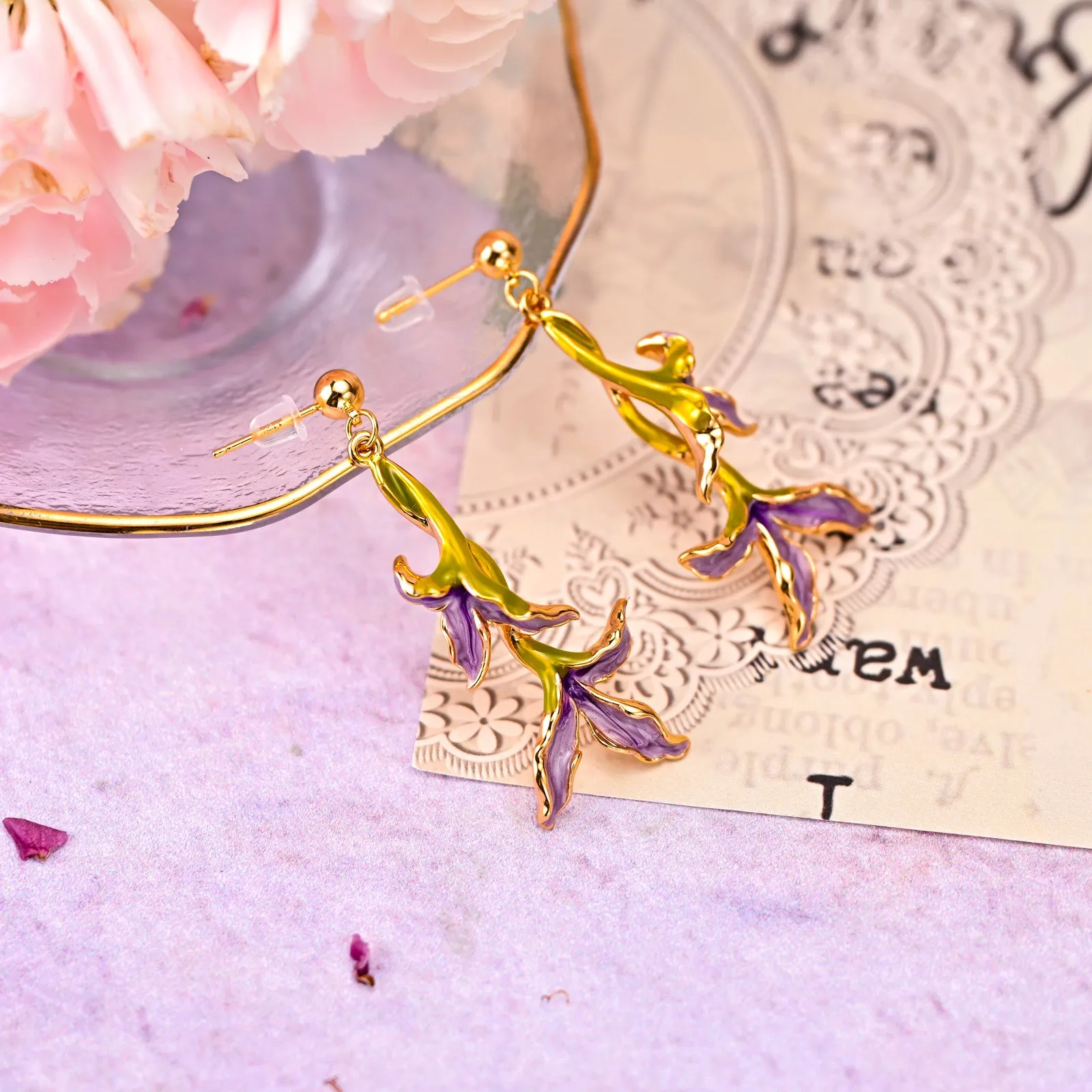 Iris Flower Earrings sold by Selenichast product image thumbnail 2