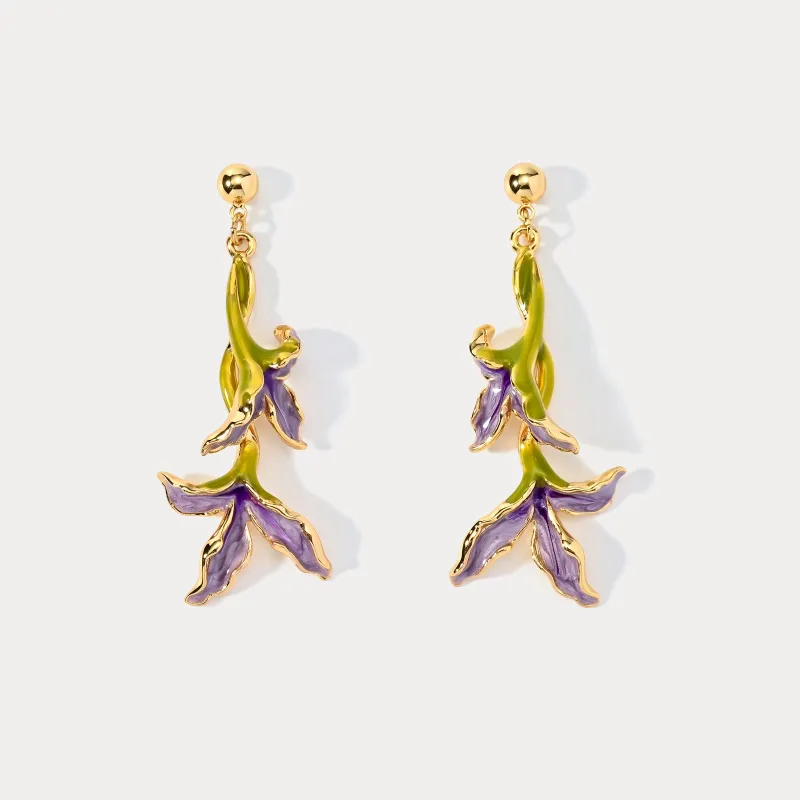 Iris Flower Earrings sold by Selenichast