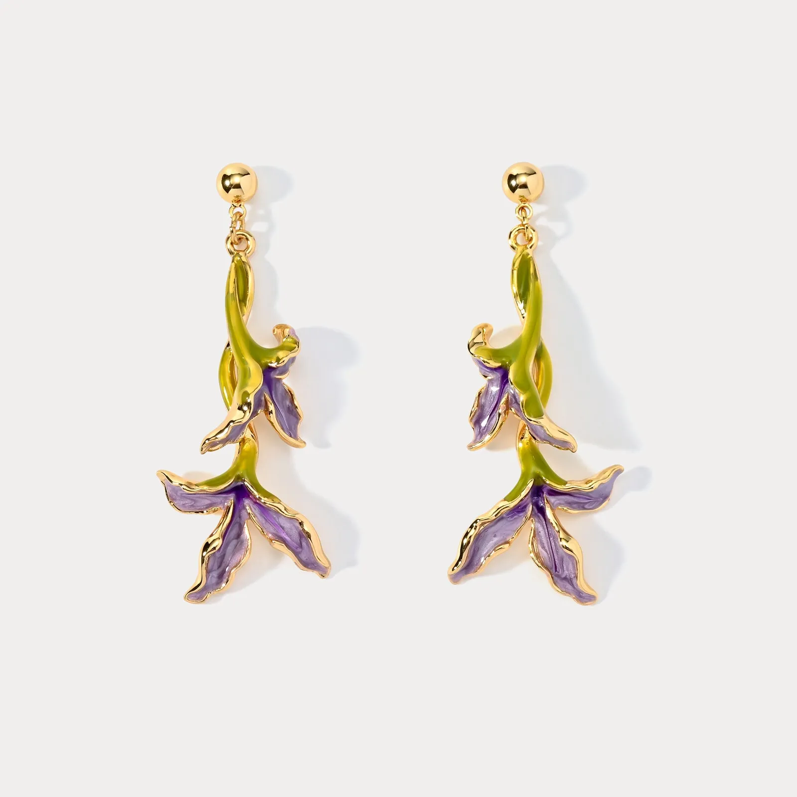 Iris Flower Earrings sold by Selenichast