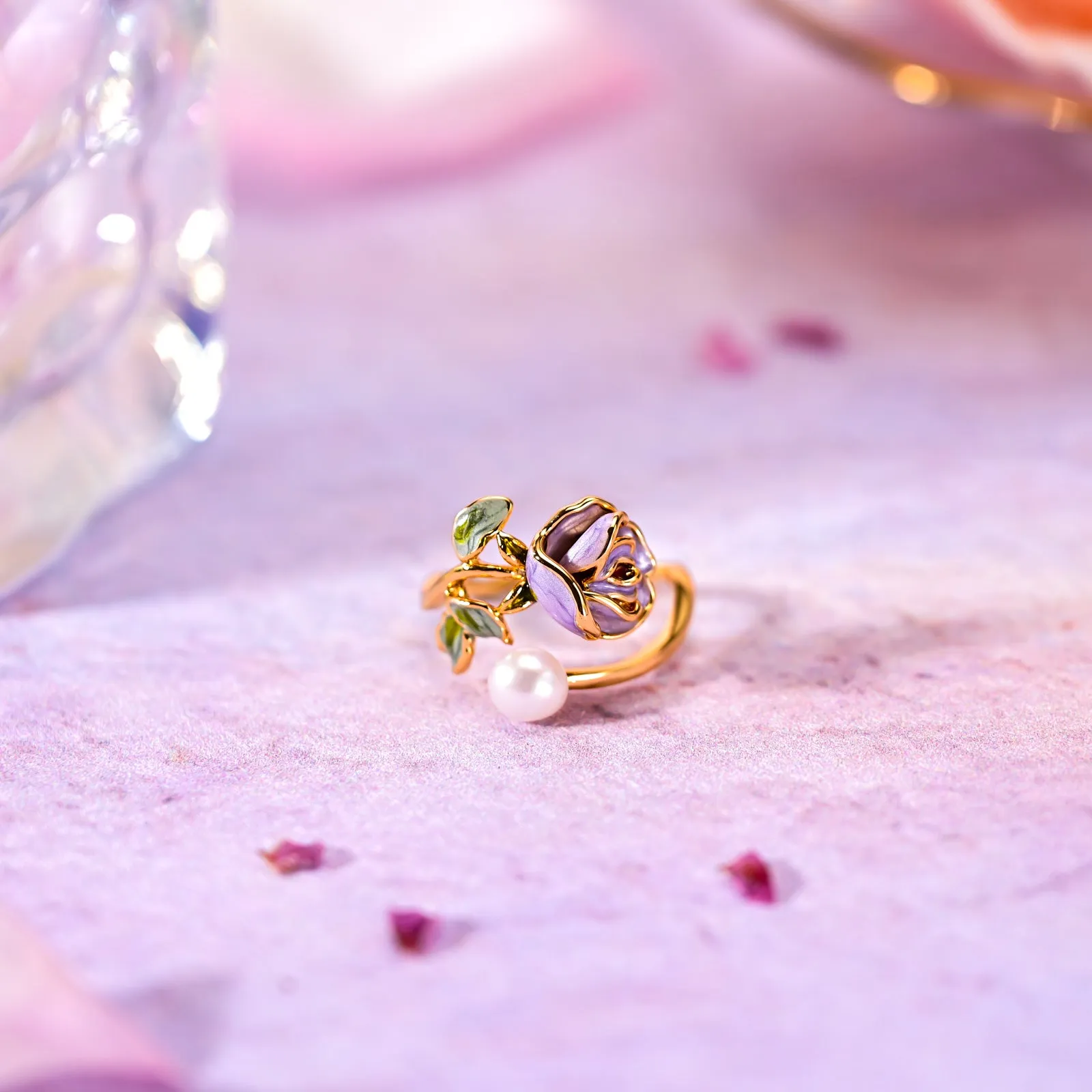 Oil Painting Flower Pearl Ring sold by Selenichast product image thumbnail 3