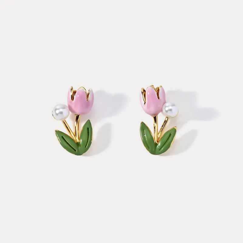 Tulip Stud Earrings sold by Selenichast