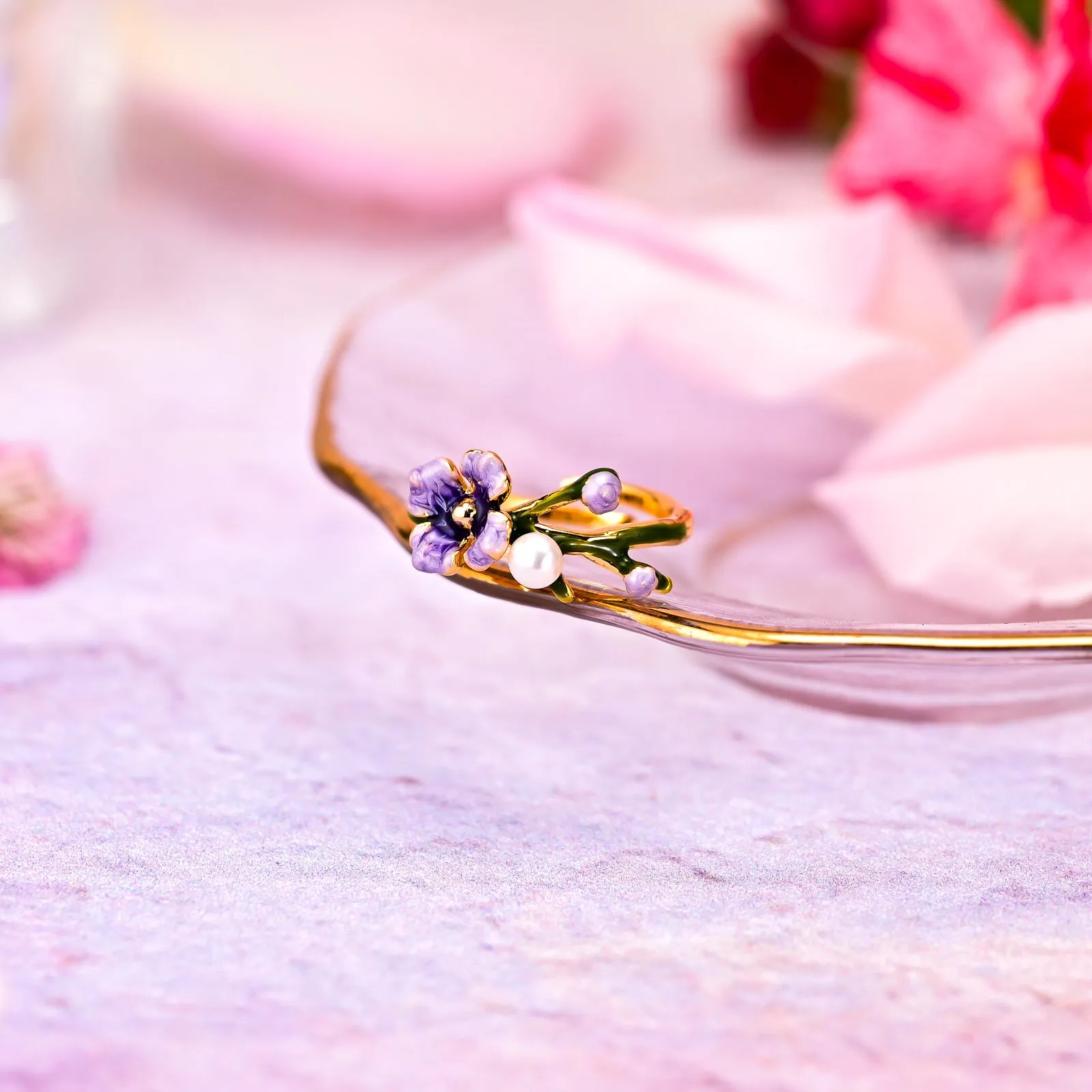 Oil Painting Purple Flower Ring sold by Selenichast product image thumbnail 2