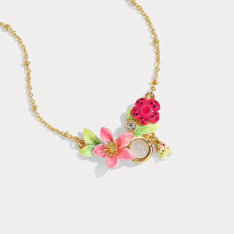 Tropical Flower Agate Necklace sold by Selenichast product image thumbnail 2