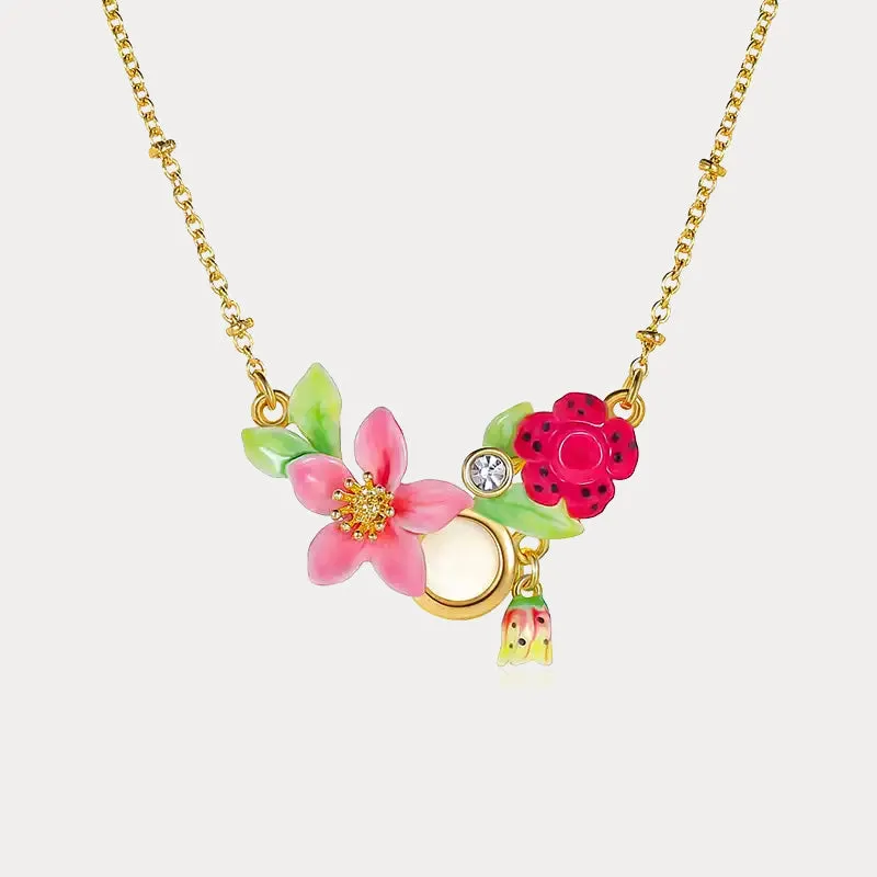Tropical Flower Agate Necklace sold by Selenichast