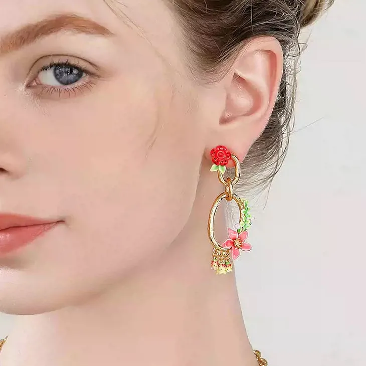 Tropical Flower Dangle Earrings sold by Selenichast product image thumbnail 5