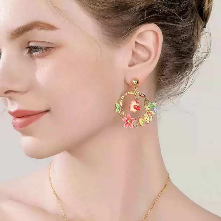 Tropical Flower Dangle Earrings sold by Selenichast product image thumbnail 5