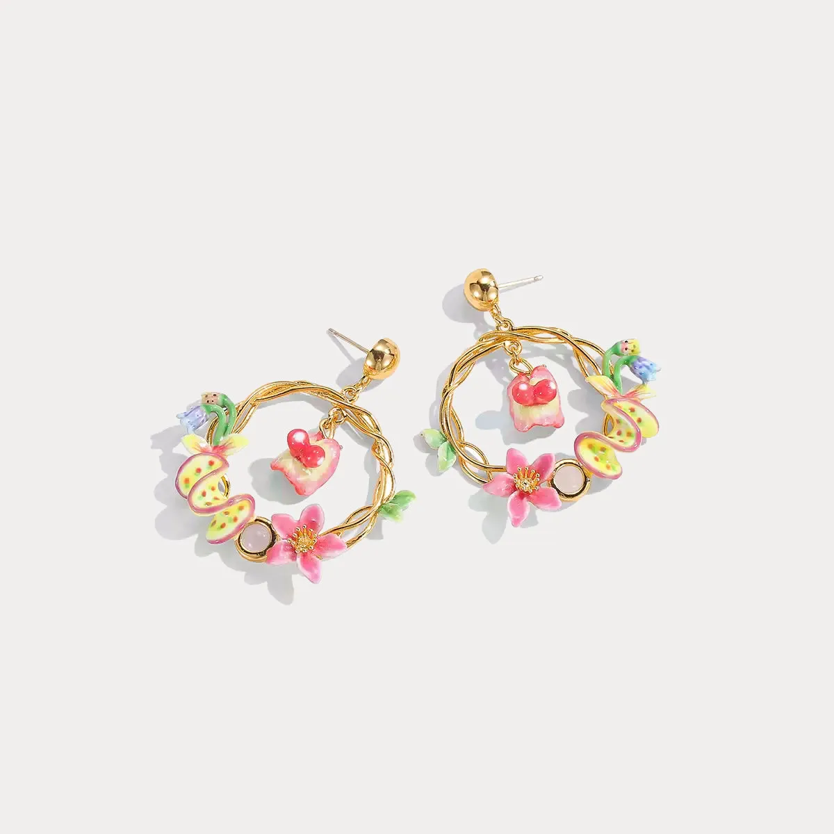 Tropical Flower Dangle Earrings sold by Selenichast product image thumbnail 3