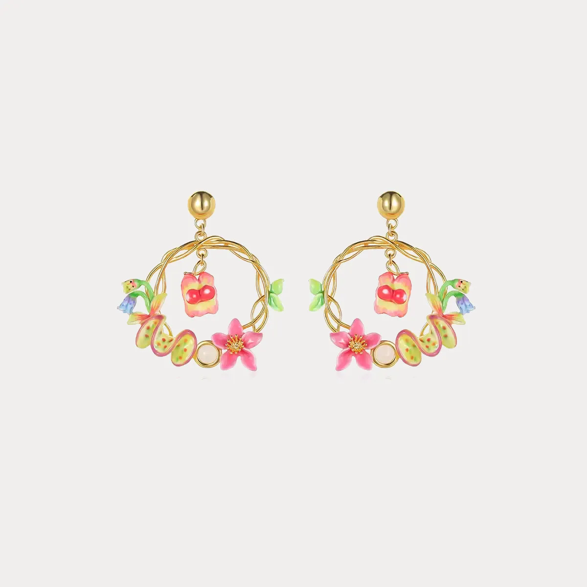 Tropical Flower Dangle Earrings sold by Selenichast