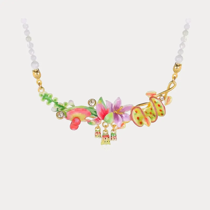 Tropical Flower Beads Necklace sold by Selenichast