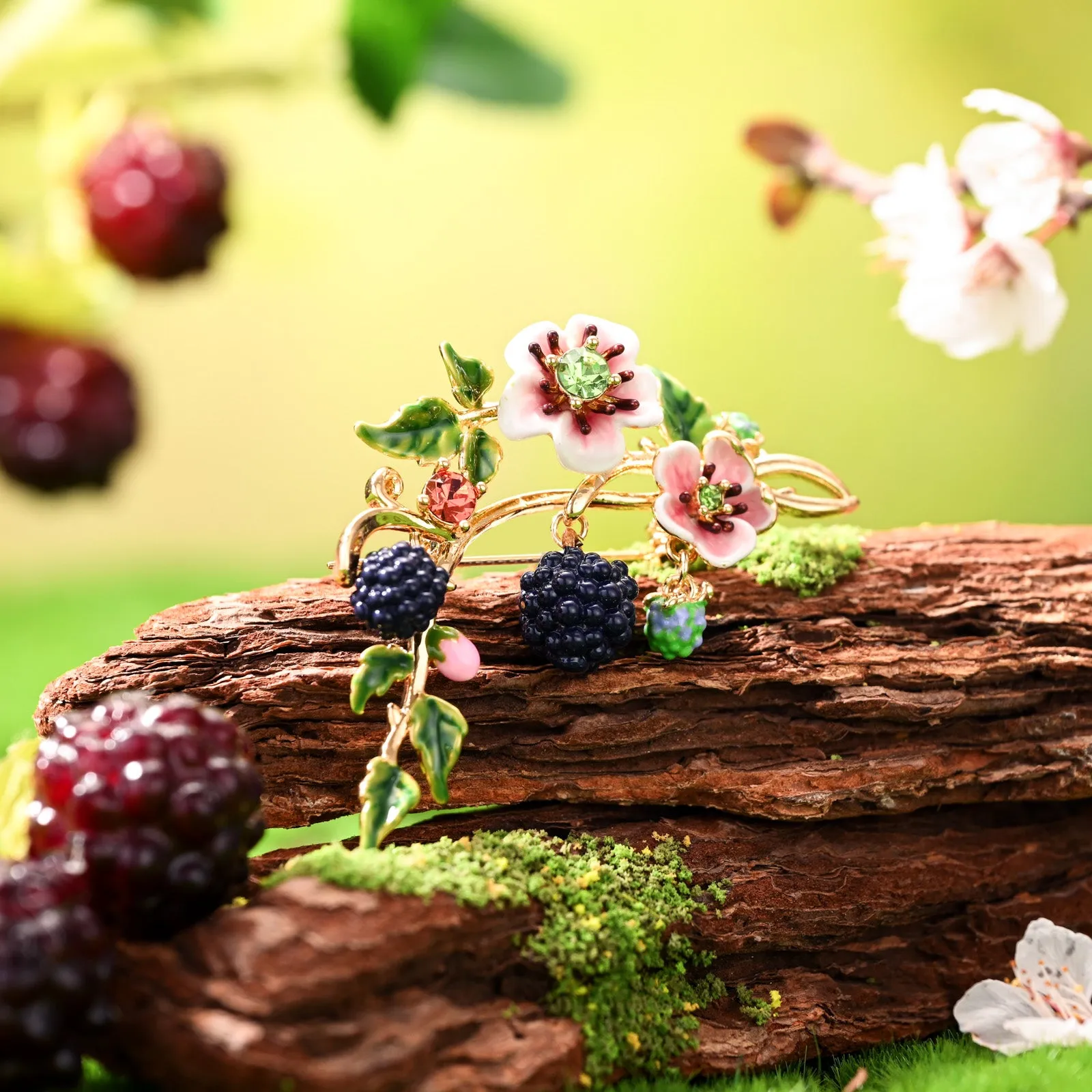 Blackberry Enamel Brooch sold by Selenichast product image thumbnail 2