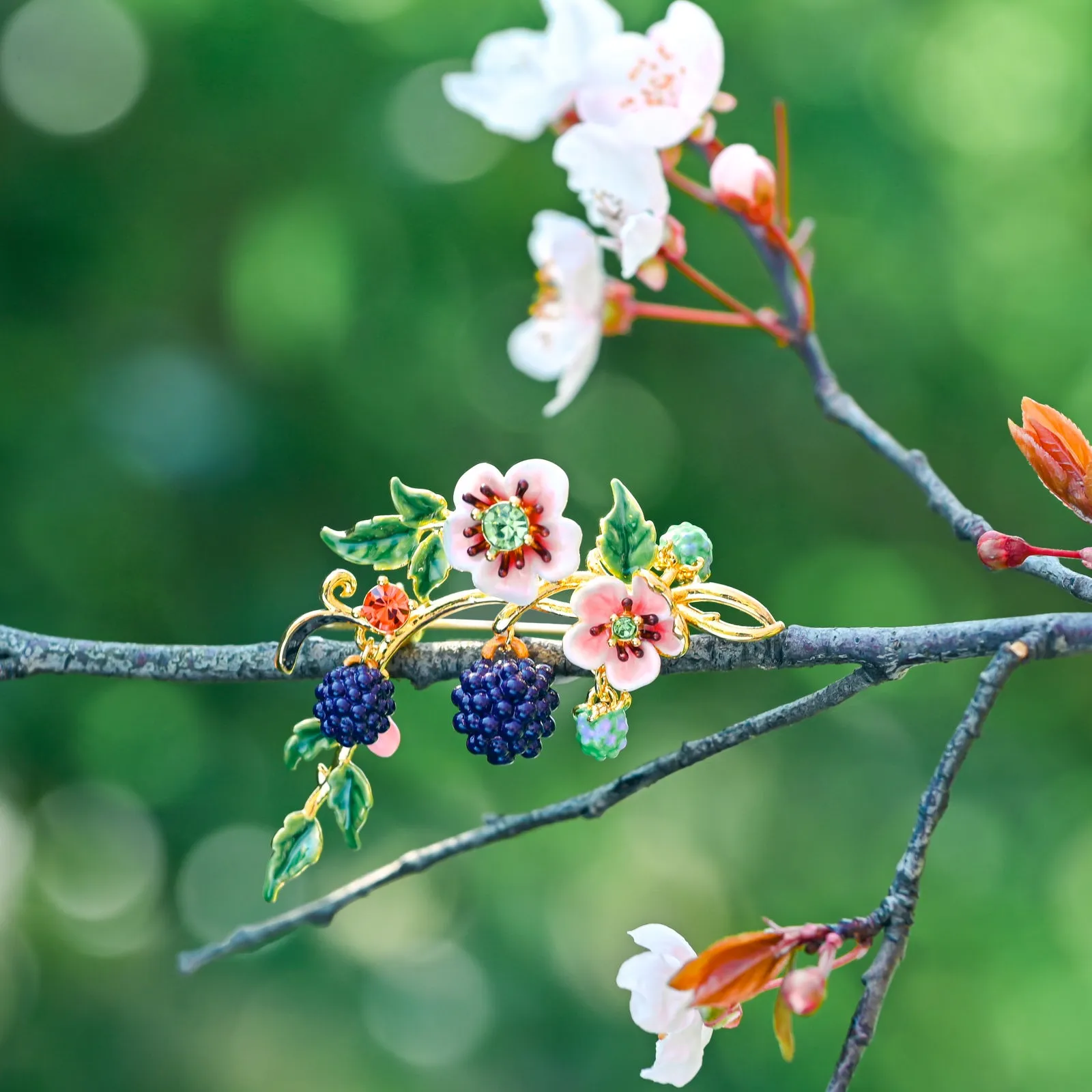 Blackberry Enamel Brooch sold by Selenichast product image thumbnail 3