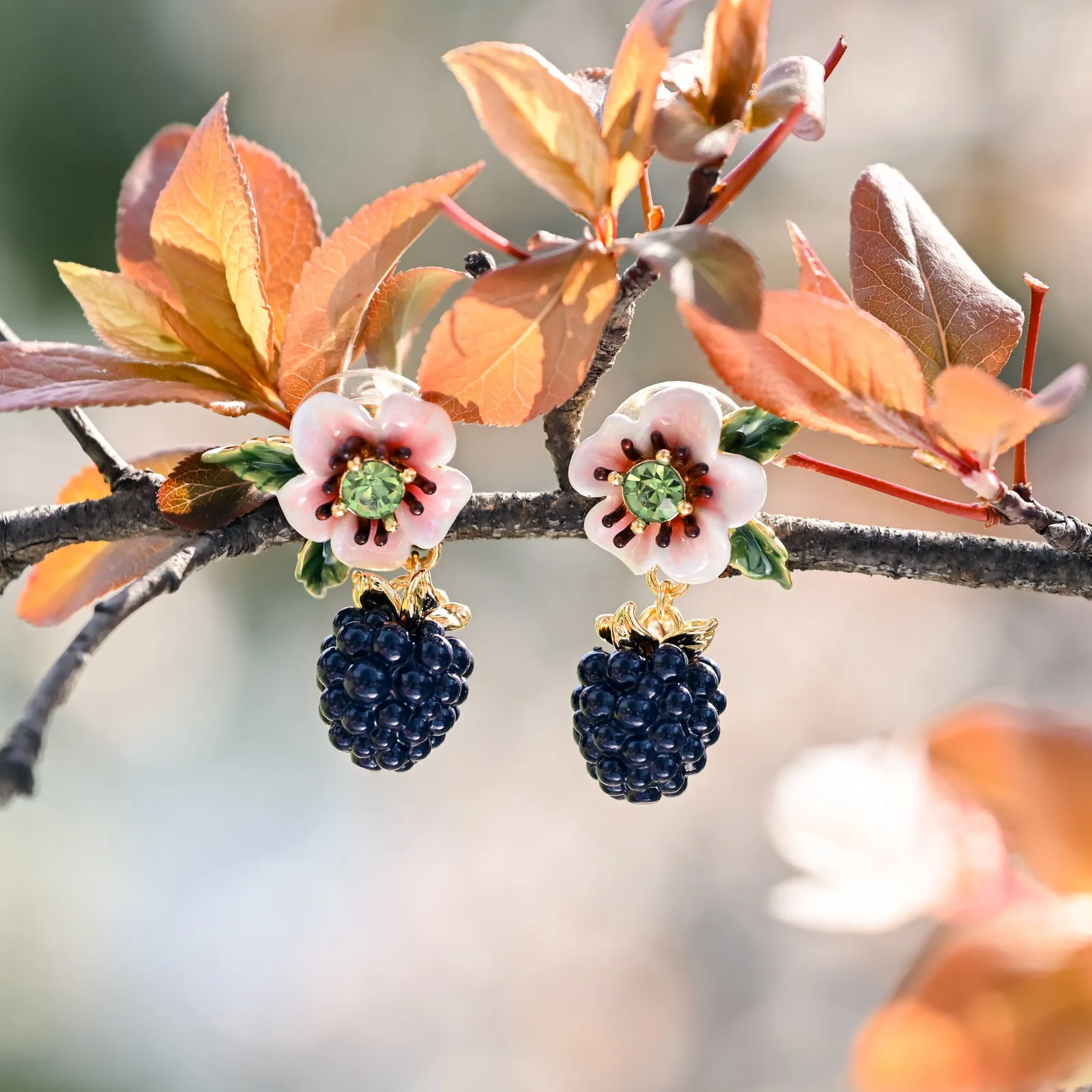 Blackberry Flower Earrings sold by Selenichast product image thumbnail 2