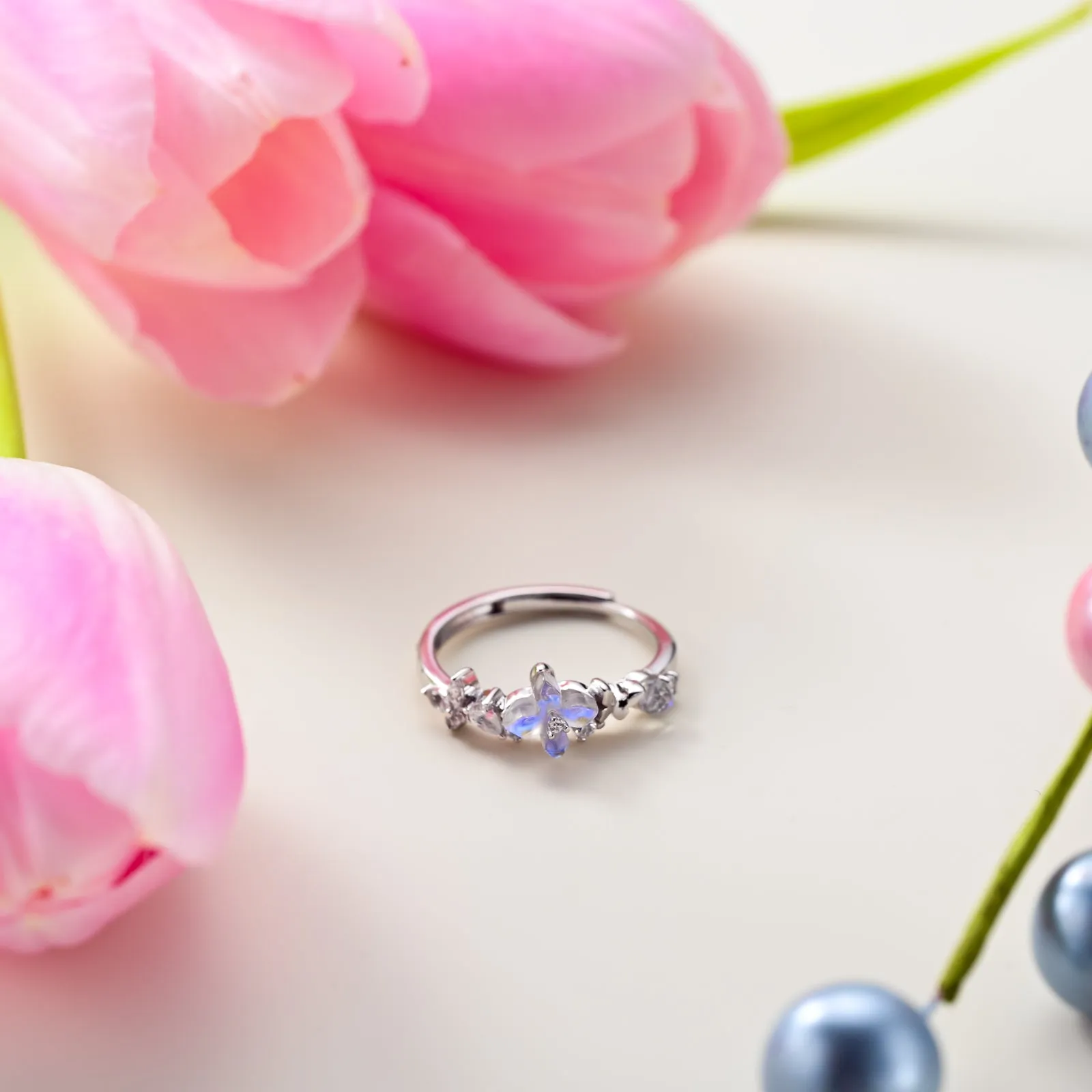 Flower Silver Ring sold by Selenichast product image thumbnail 2