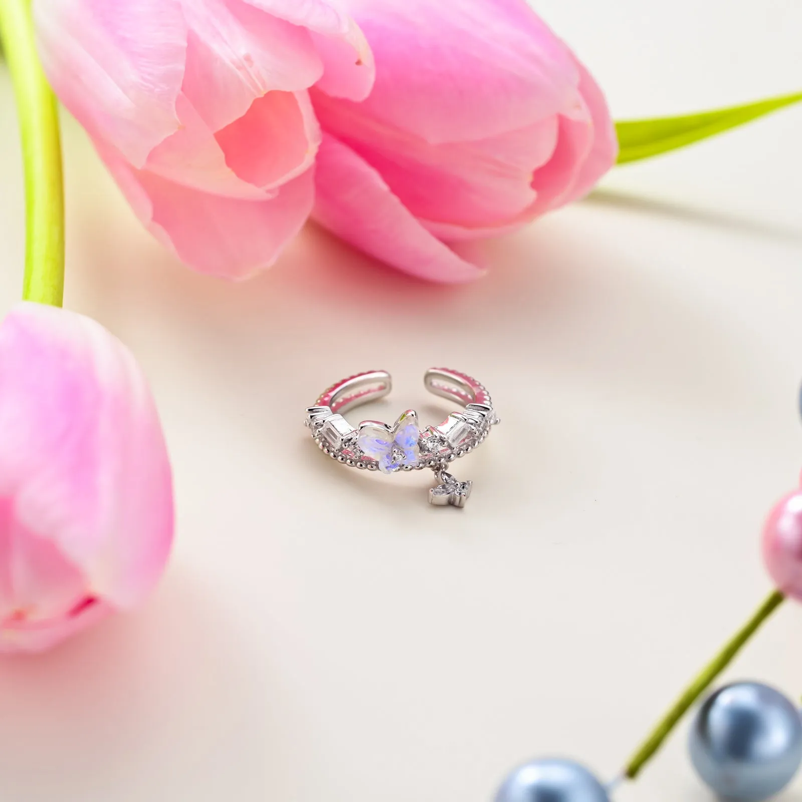 Butterfly Double-Band Silver Ring sold by Selenichast product image thumbnail 2