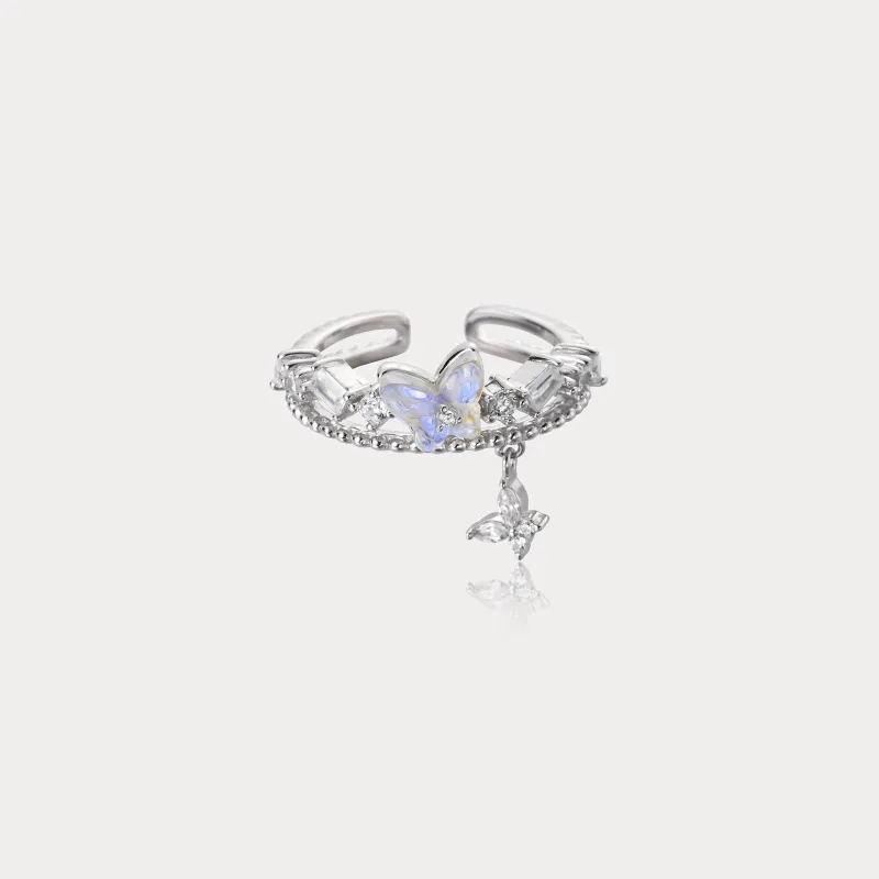Butterfly Double-Band Silver Ring sold by Selenichast