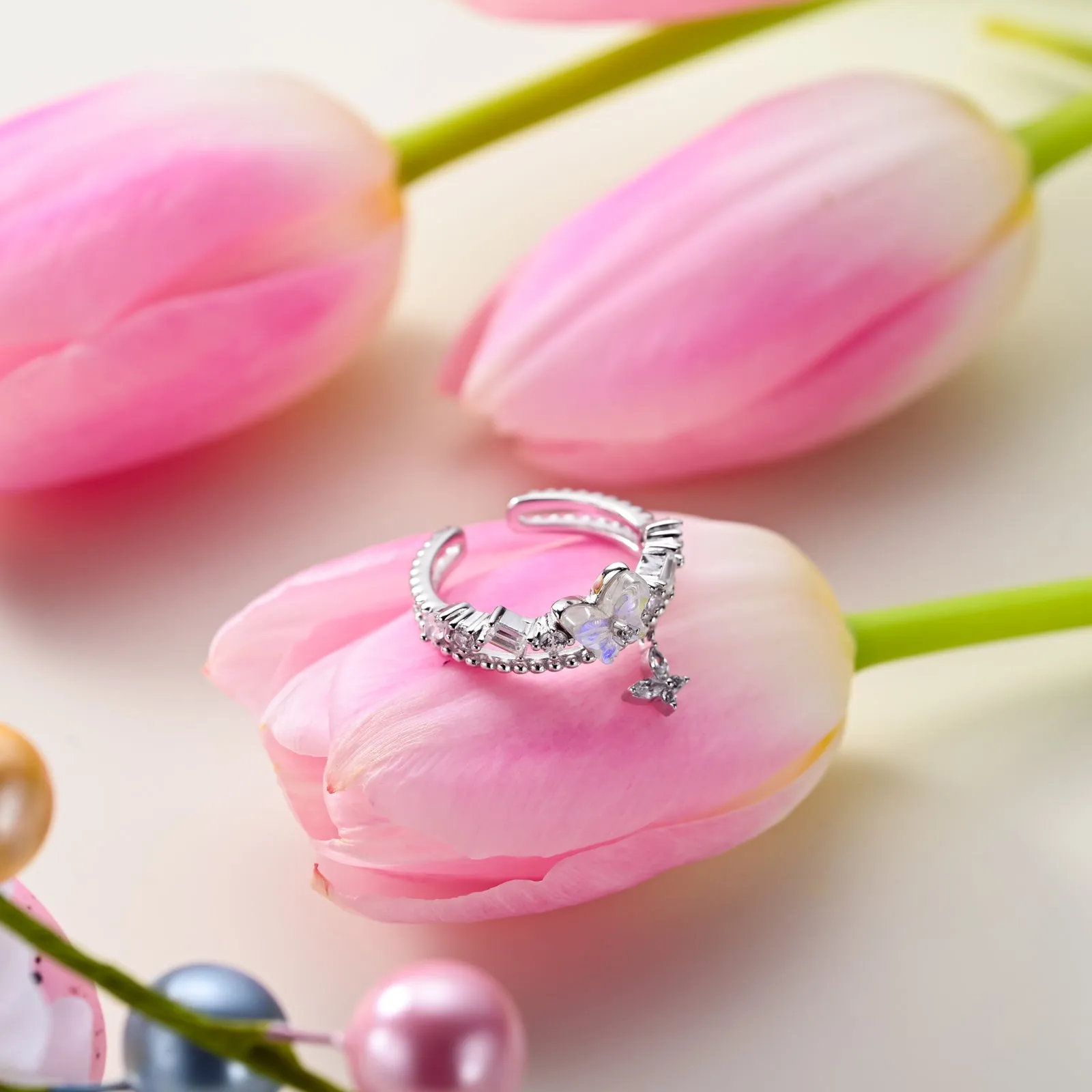 Butterfly Double-Band Silver Ring sold by Selenichast product image thumbnail 3