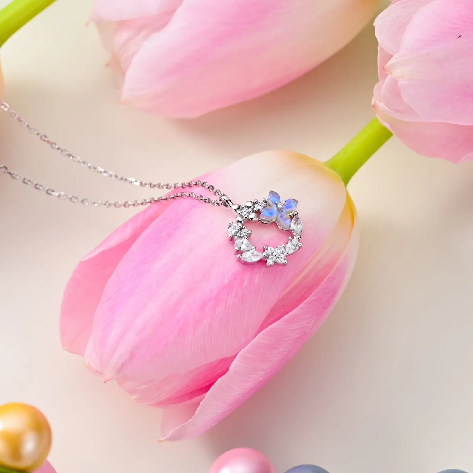 Flower Silver Necklace sold by Selenichast product image thumbnail 3