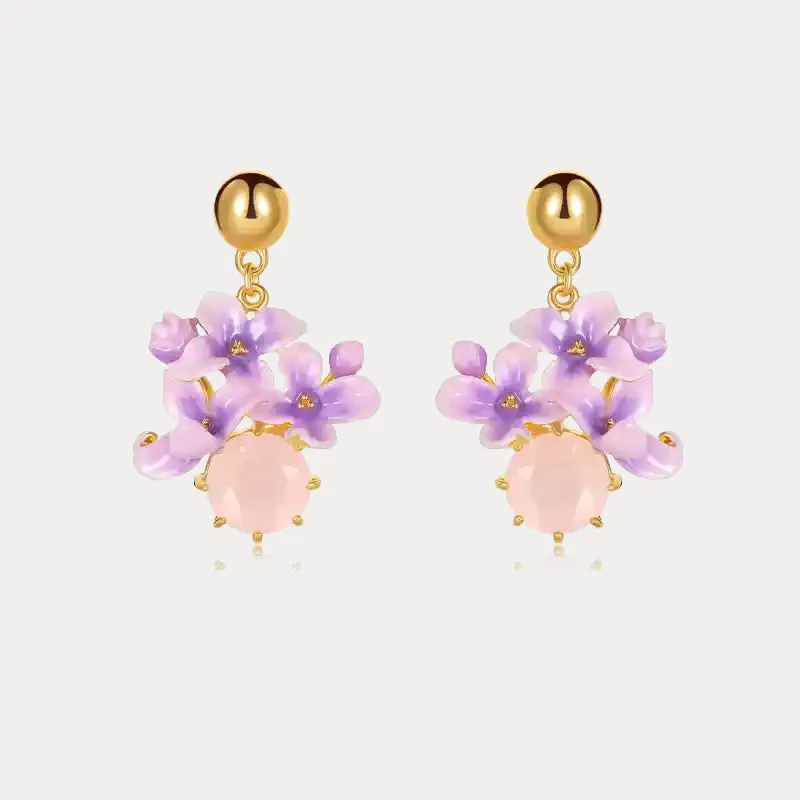 Early Lilac Pink Crystal Earrings sold by Selenichast