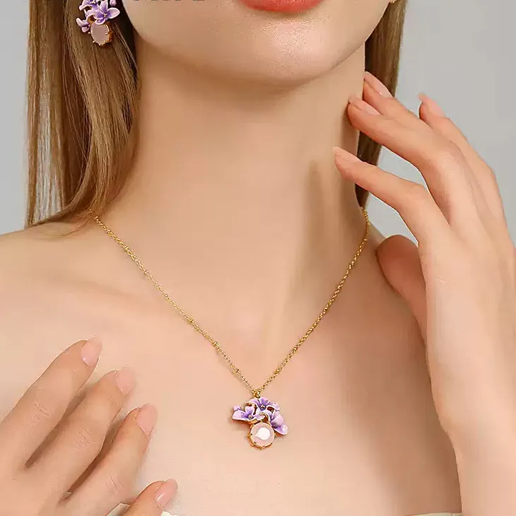 Early Lilac Pink Crystal Necklace sold by Selenichast product image thumbnail 3