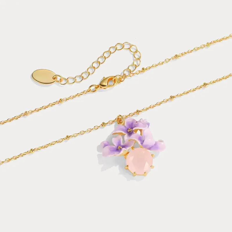 Early Lilac Pink Crystal Necklace sold by Selenichast product image thumbnail 5