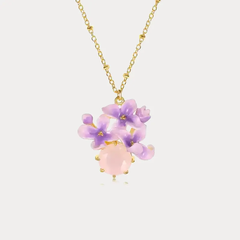 Early Lilac Pink Crystal Necklace sold by Selenichast