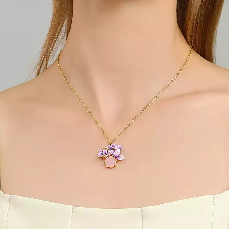 Early Lilac Pink Crystal Necklace sold by Selenichast product image thumbnail 2