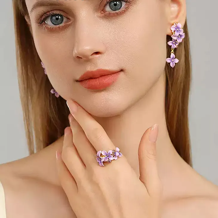 Early Lilac Enamel Ring sold by Selenichast product image thumbnail 2