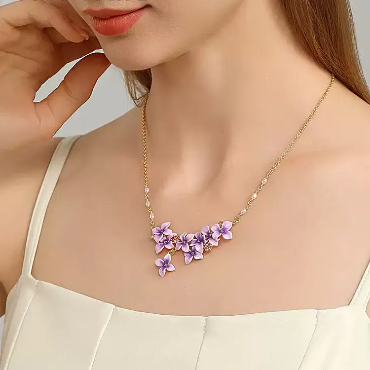 Early Lilac Enamel Necklace sold by Selenichast product image thumbnail 3