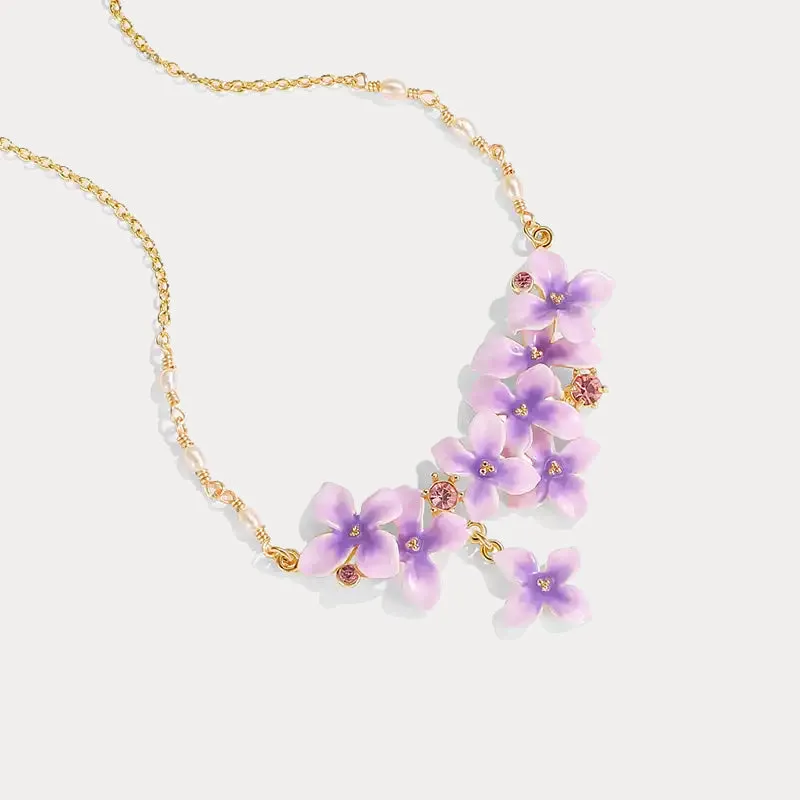 Early Lilac Enamel Necklace sold by Selenichast product image thumbnail 4