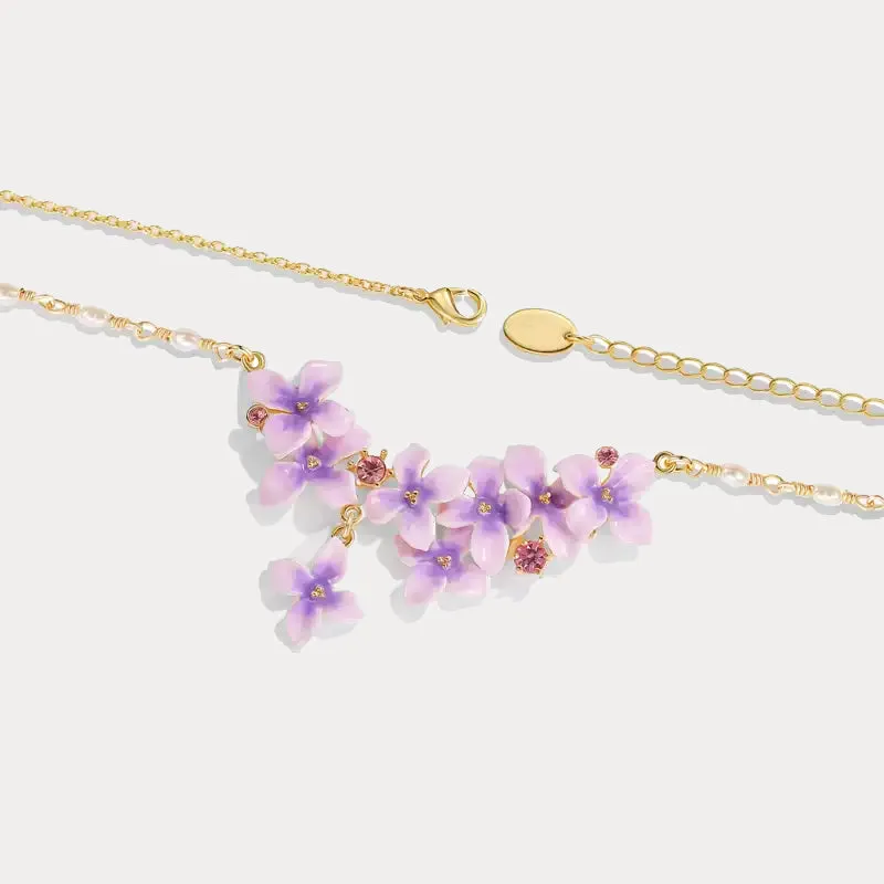 Early Lilac Enamel Necklace sold by Selenichast product image thumbnail 5