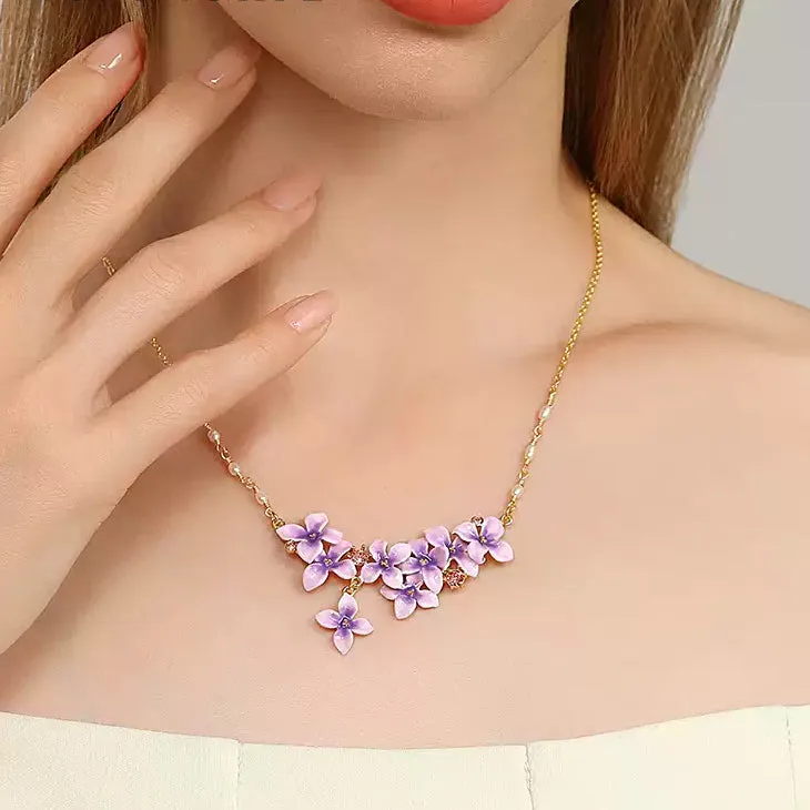 Early Lilac Enamel Necklace sold by Selenichast product image thumbnail 2