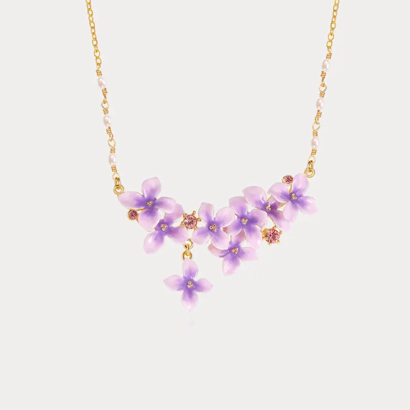 Early Lilac Enamel Necklace sold by Selenichast