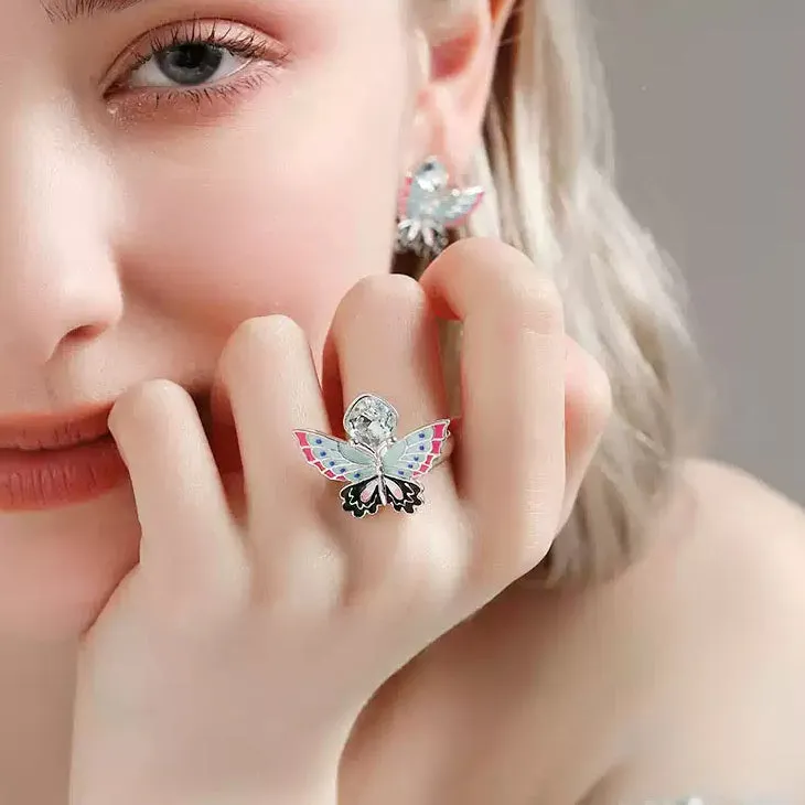 Silver Butterfly Crystal Ring sold by Selenichast product image thumbnail 3