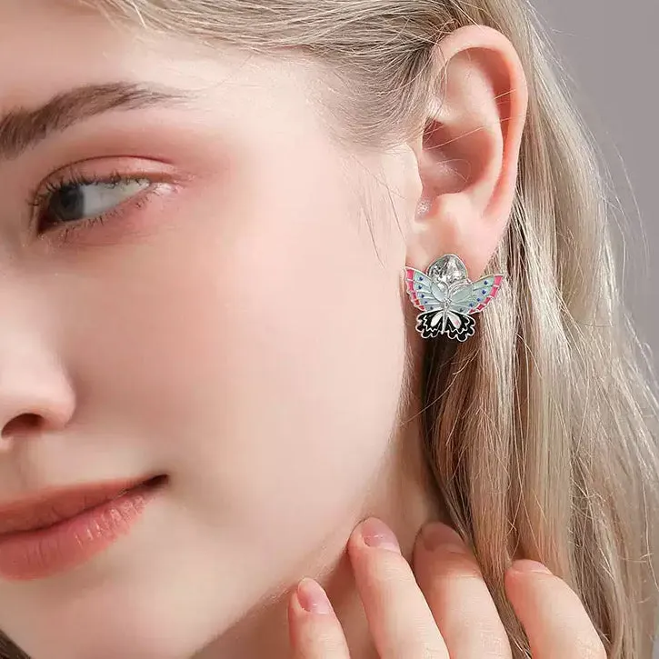 Silver Butterfly Crystal Earrings sold by Selenichast product image thumbnail 2