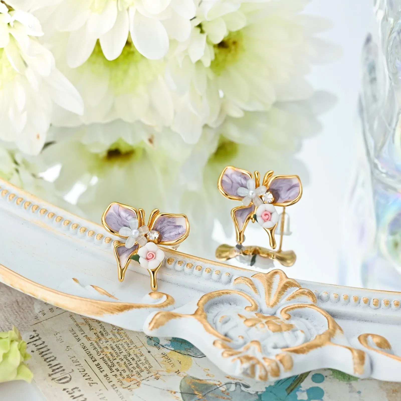 Oil Painting Butterfly Earrings sold by Selenichast product image thumbnail 2