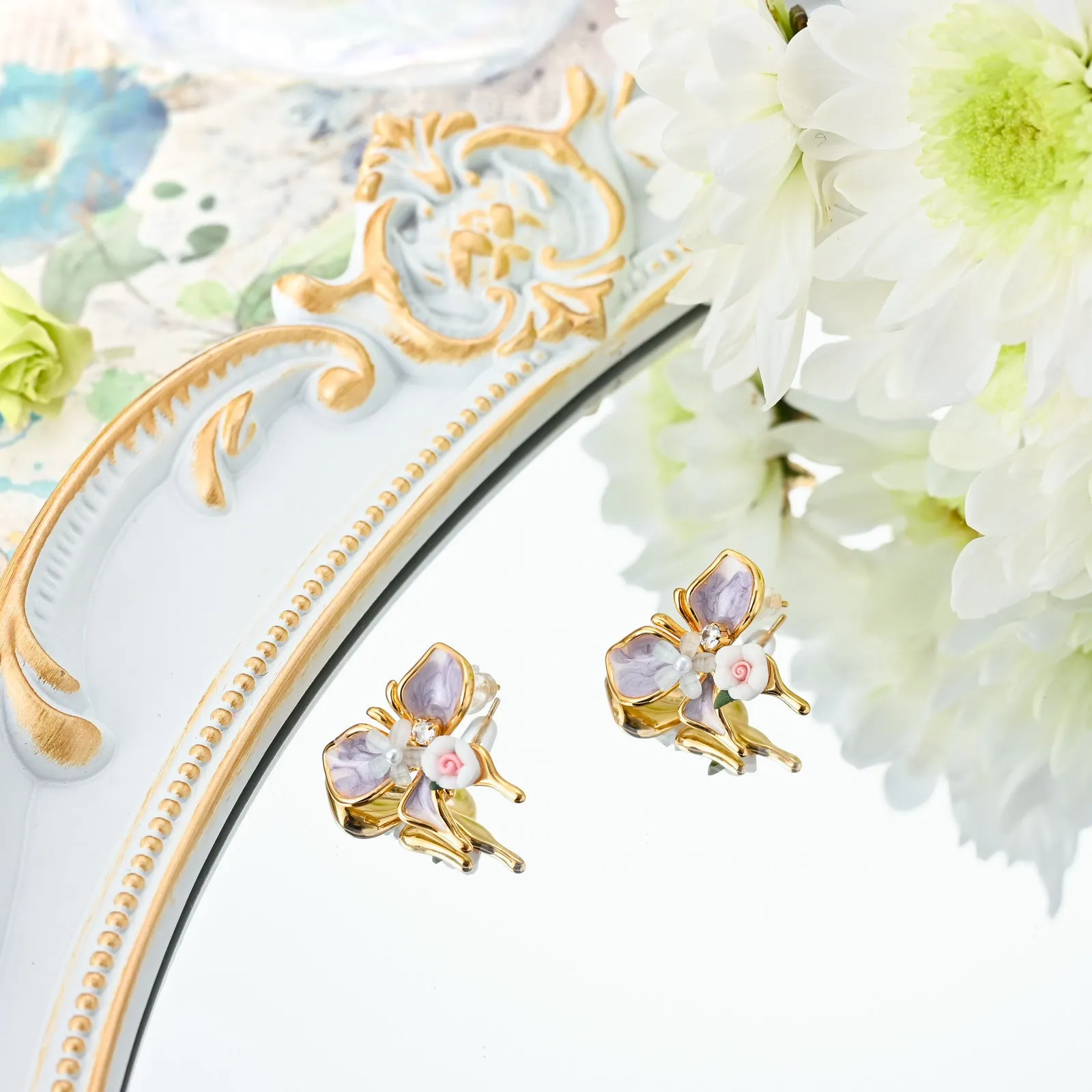 Oil Painting Butterfly Earrings sold by Selenichast product image thumbnail 3