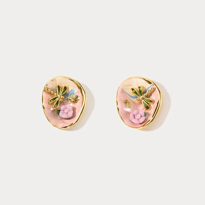 Flower Dragonfly Earrings sold by Selenichast