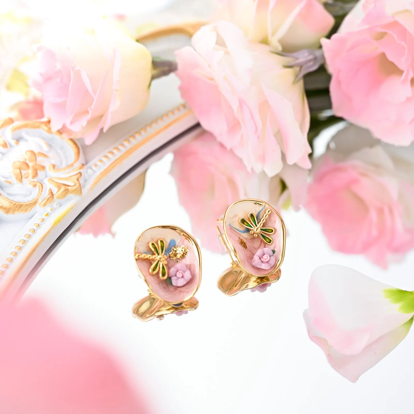 Flower Dragonfly Earrings sold by Selenichast product image thumbnail 2